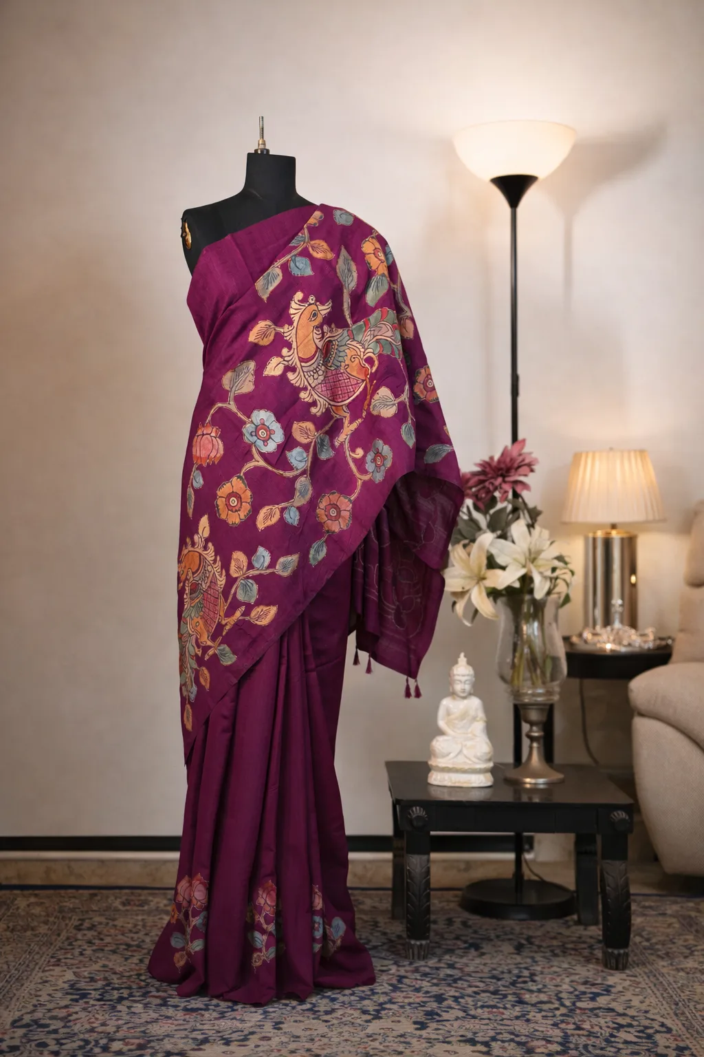 Teal Blue Banarasi Pashmina Silk Saree